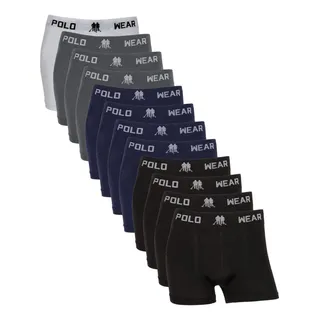 Kit 12 Cueca Boxer Masculina Adulto Polo Wear Original Kit 12 Cueca Boxer Masculina Adulto Polo Wear Original