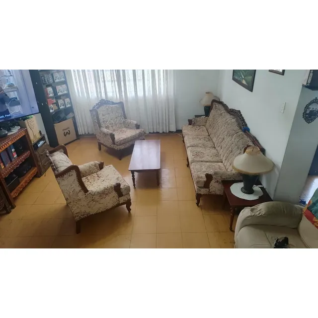 Juego De Muebles De Sala Luis 15 Chocolate Floreado