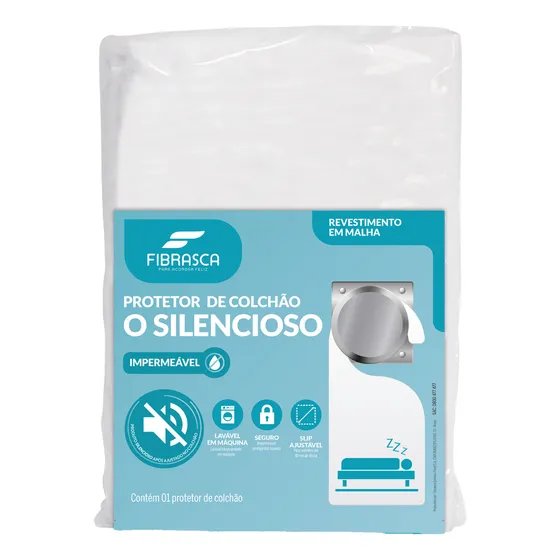 Protetor De Colchão Impermeável O Silencioso Solteiro 90cm x 1,90m Fibrasca Toque Macio Sem Ruído Lavável Malha Ajustável Original