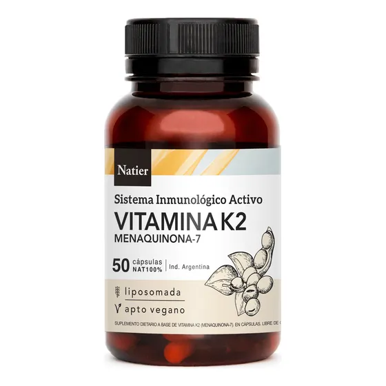 Natier Vitamina K2 Sistema Inmunológico X50 Cápsulas Sabor Sin sabor