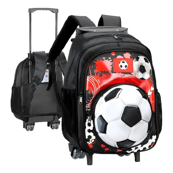 Mochila escolar Trendy 51350 color negro/rojo/blanco diseño lisa para niños