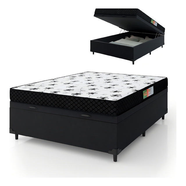 Comfort Prime Cama Box Baú Casal Polar D20 Cor Preto 188cm X 138cm Comfort Prime Cama Box Baú Casal Polar D20 Cor Preto 188cm X 138cm