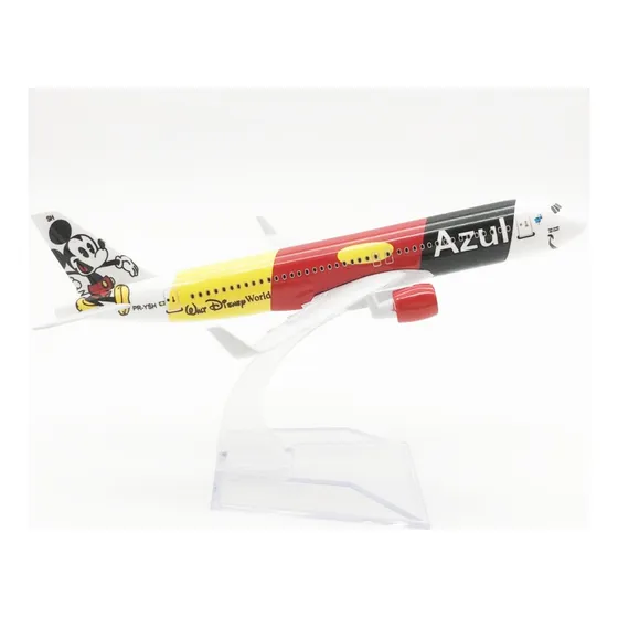 Avião Miniatura Em Metal Azul Linhas Aéreas Disney Coleção