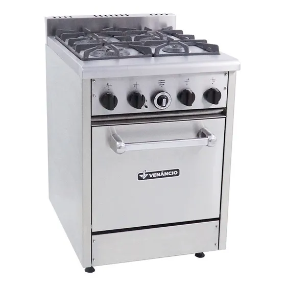 Cocina Comercial 4 Hornallas En Acero Inoxidable - Abc Home