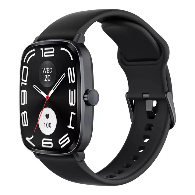 Reloj inteligente Haylou Rs5 negro Ls19 con pantalla Amoled 2.01, diseño de pulsera de malla