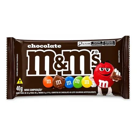 Chocolate Mms Ao Leite 18 Unidades De 40g
