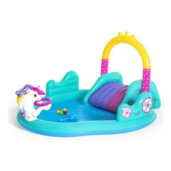 Piscina Parque Acuático Inflable Con Tobogán Y Juegos 220l