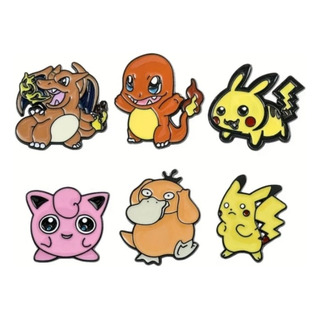 6pzs Pin Broche Metálico Pokemon Pikachu Gorra Charms Mochil 6pzs Pin Broche Metálico Pokemon Pikachu Gorra Charms Mochil