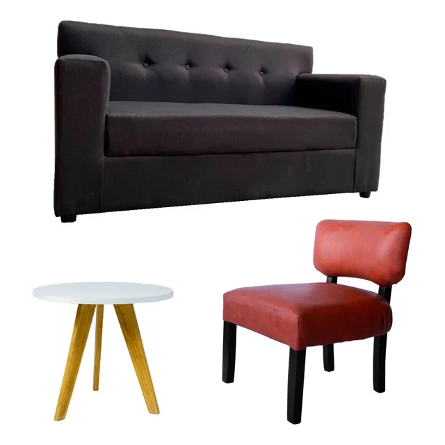 Juego Living Sillon 2 Cuerpos + Mesa Y Matera Anti Desgarro