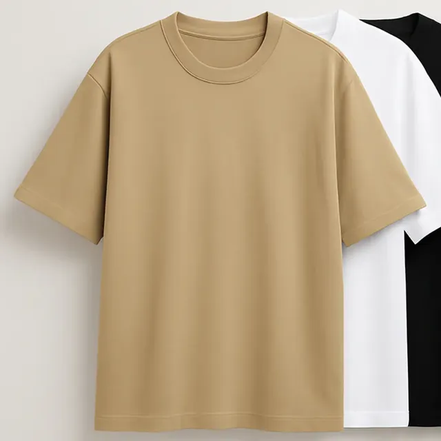 Kit 3 Oversized Masculina Stretwear Básica Lisa Premium
