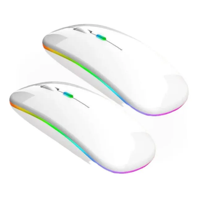 2pzas Mouse Inalámbrico Recargable 2.4g Y Bluetooth 3 Dpi
