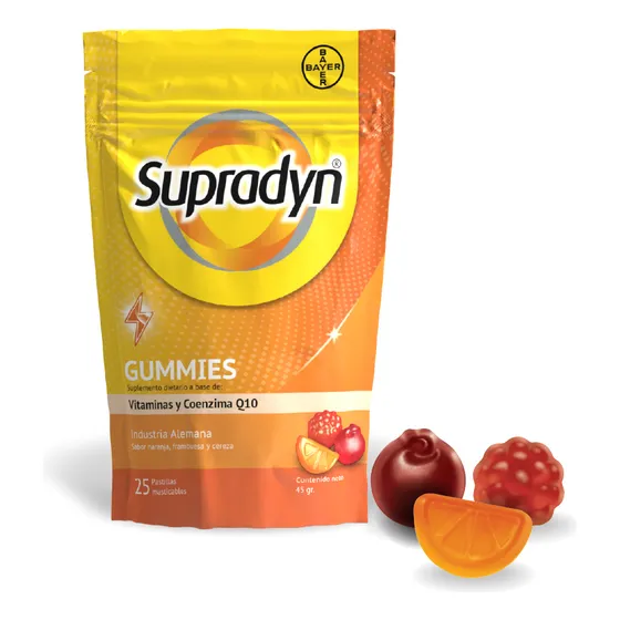 Supradyn Gummies Gomitas X 25 Sabor Naranja Cereza Frambueza