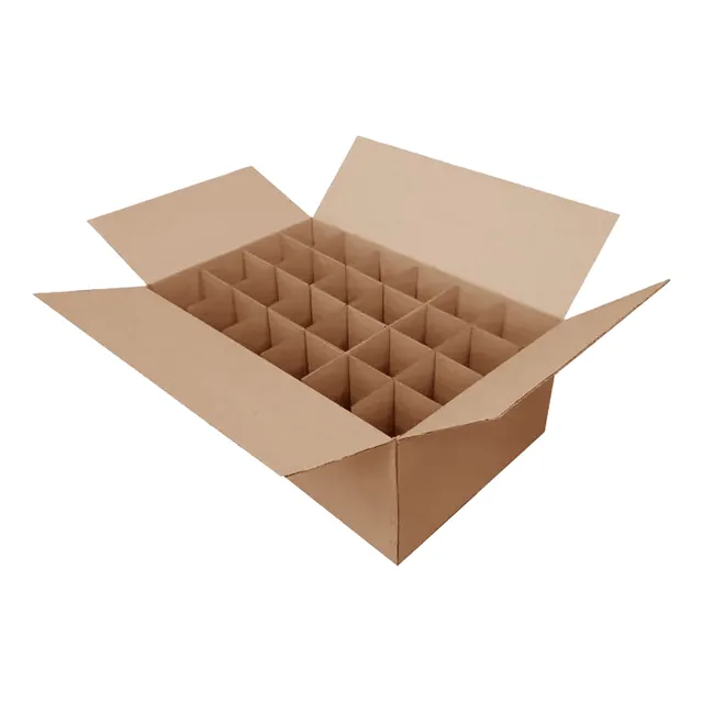 5 Caixas De Papelão 50 X 33 X 20 C/ Divisória P/ 24 Copos