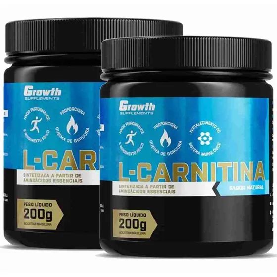 L-carnitina Em Pó 200g Growth Kit 2 Potes