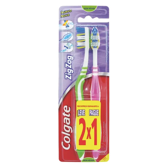 Cepillo Dental Colgate Zig Zag  Medio 2x1