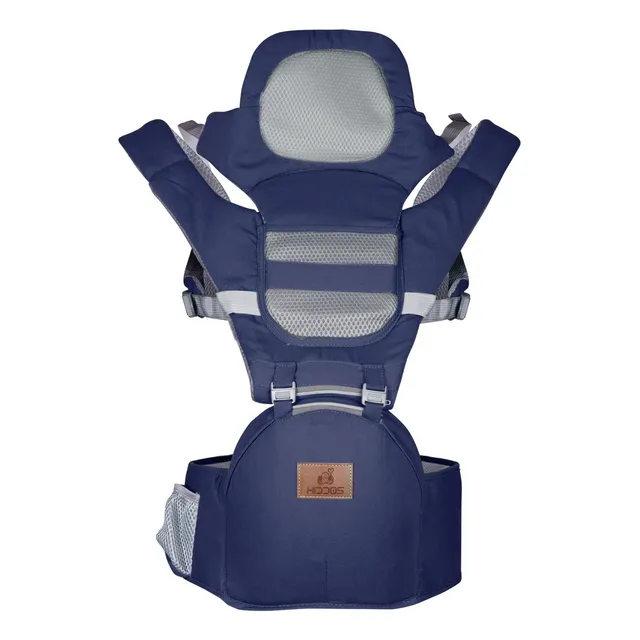 Mochila Cangurera Para Bebe KIDDOS Porta-Bebes Ergonómica Multifuncional Correas Ajustable Acolchonadas Con Bolsas De Almacenamiento Soporte Firme Cinturones de Seguridad 9 en 1 Funciones Color Azul