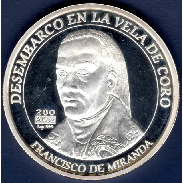 Moneda 200 Bolívares Desembarco Francisco De Miranda Plata