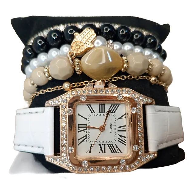 Set Reloj Brazalete Para Dama Más Pulceras