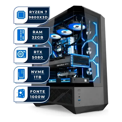Pc Gamer Cpu Ryzen 7 9800x3d M.2 2tb, 32gb, X870, Rx 9070 Xt