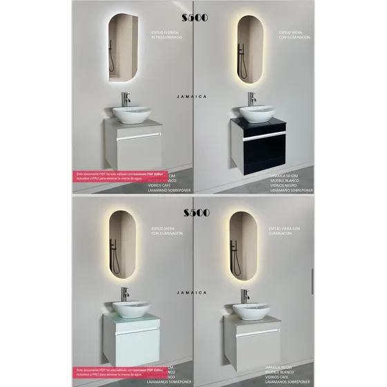 Eco Mueble Baño Jamaica 50*42 Lavamanos Espejo Grifería 