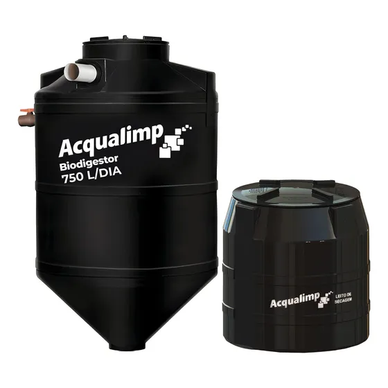 Kit Fossa Biodigestor 750l/dia E Leito De Secagem Acqualimp Cor Preto