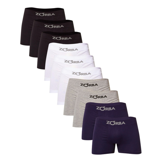 Kit Com 10 Cuecas Boxer Seamless Masculina Zorba Kit Com 10 Cuecas Boxer Seamless Masculina Zorba