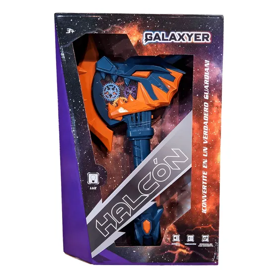 Hacha Halcón Galaxyer Con Luz Y Sonido Color Naranja