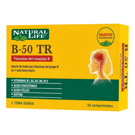 Natural Life B 50 Complex 30 Comp Vitaminas Para Cabello Sabor Sin sabor