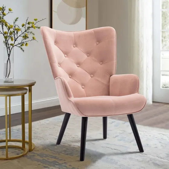 Dolonm Silla Decorativa Terciopelo Modena Tocador Ala