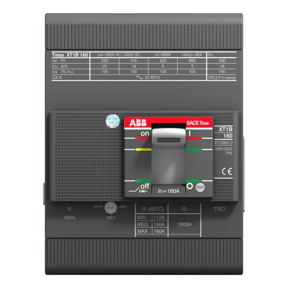 Llave Compacta Termomagnética  Abb Tmax 4x160a 18ka