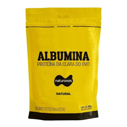 Suplemento em  pó Naturovos  Albumina carboidratos/minerais/proteínas/vitaminas sabor natural em sachê de 500g