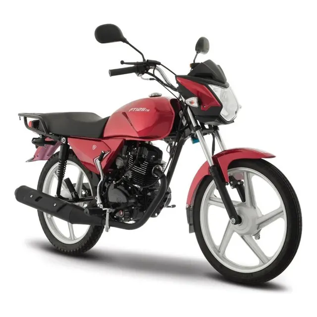 Motocicleta De Trabajo Italika Ft125 Ts Rojo Con Negro