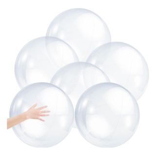 6 Piezas Pelota Transparente Inflable Pelotas De Playa 6 Piezas Pelota Transparente Inflable Pelotas De Playa