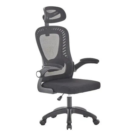 Cadeira De Escritório Ergonômica Fohar York Ajuste Lombar Preto Algodão