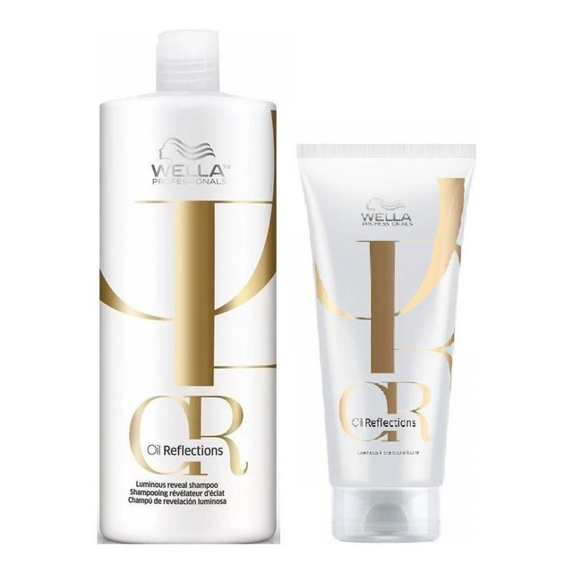 Kit Wella Oil Reflections Shampoo 1 L + Condicionador 200ml