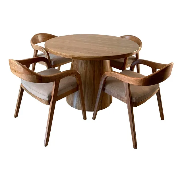 Juego De Comedor Madera Maciza Perine 4 Sillas