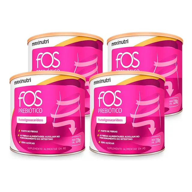Kit 4 Fos Prebióticos Fibra Reguladora Intestinal Maxinutri