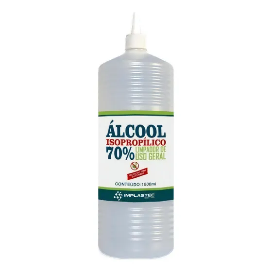 Alcool Isopropílico Implastec 70% Com Bico Aplicador 1l