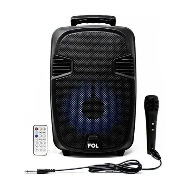 Bocina Bluetooth Portatil 8 Pulgadas Mp3 Sd Usb Microfono Color Negro