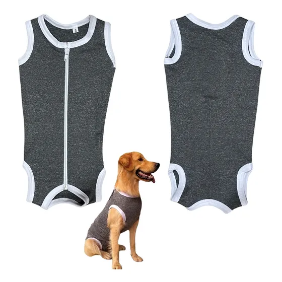 Roupa Pet Pós Cirúrgica Macacão Zíper Castração Fêmea  Macho