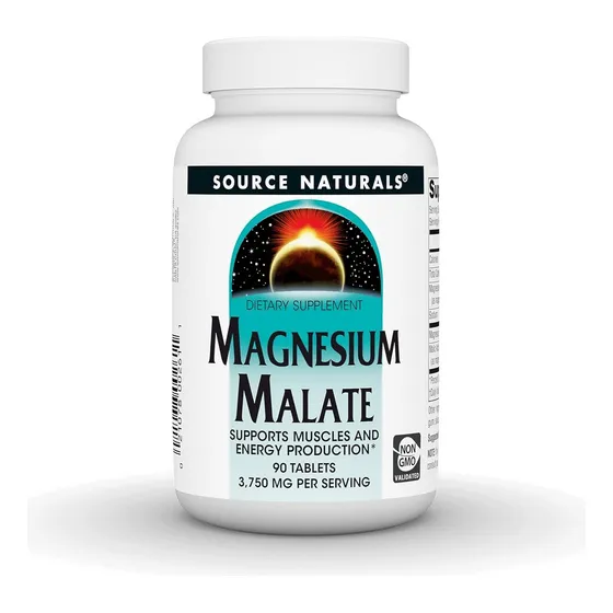 Magnesio Malate 3,750 Mg 90 Tabletas Source Naturals Sabor Sin Sabor