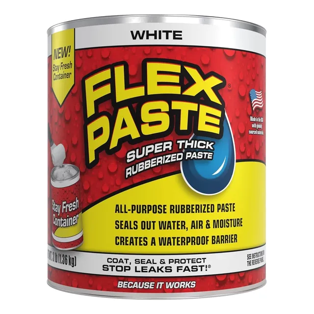 Flex Paste Pasta De Caucho Sellant 1.36 Kg (3 Libras) Blanco