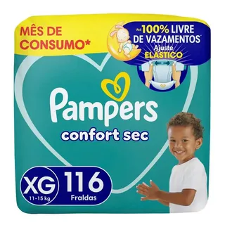 Fralda Pampers Confort Sec Tamanho Xg 116 Unidades