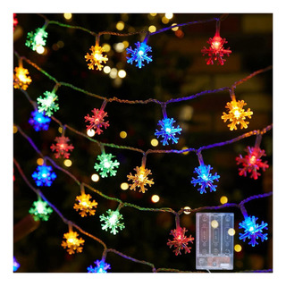 40 Led Navidad Copo De Nieve Cadena Luz De Batería De Funcio 40 Led Navidad Copo De Nieve Cadena Luz De Batería De Funcio