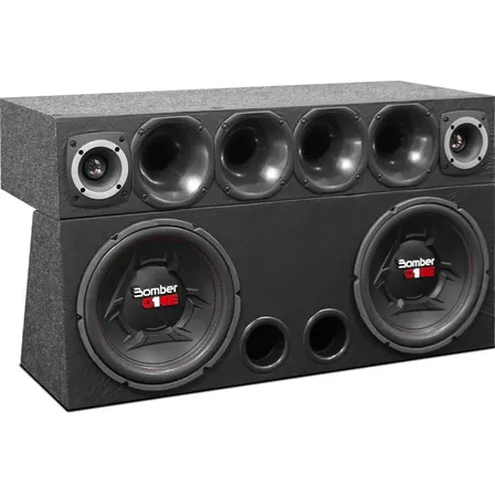 Caixa 2 Sub 12 Bomber + Corneteira Driver Tweeter 1000w Rms