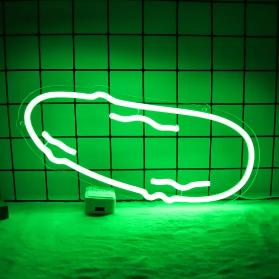 Letrero Neon Eneldo Pepinillo Luz Led Calle Ventana Tienda