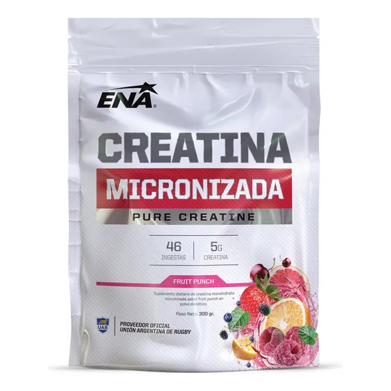 ENA Sport Monohidrato de Creatina Micronizada 300 g Polvo Doypack Fruit punch