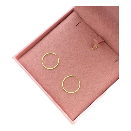 Brinco Ouro Argola 18k Feminina 1.7cm Fio Quadrado Dourado