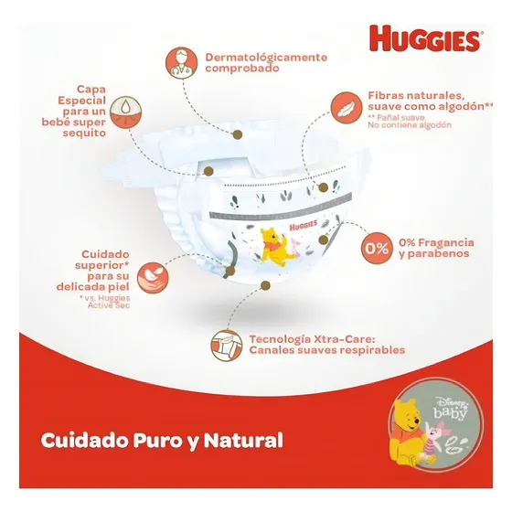 Huggies Natural Care - 2 Paquetes - Talla Rn - 40 Uds