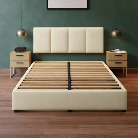 Base De Cama Para Colchon Queen Size Con Cabecera Napoles Empotrable A Pared ...